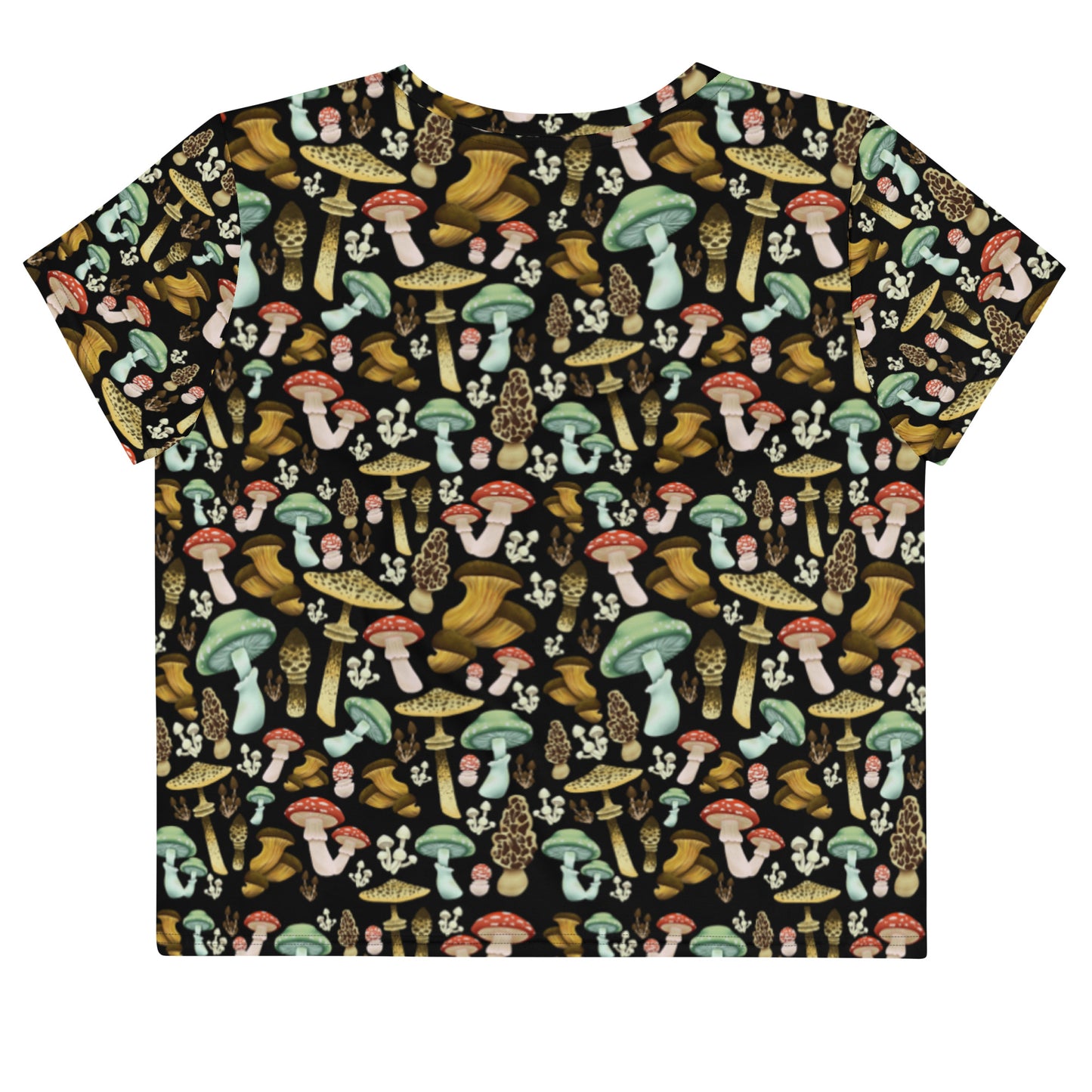 Mushroom All-Over Print Crop Tee
