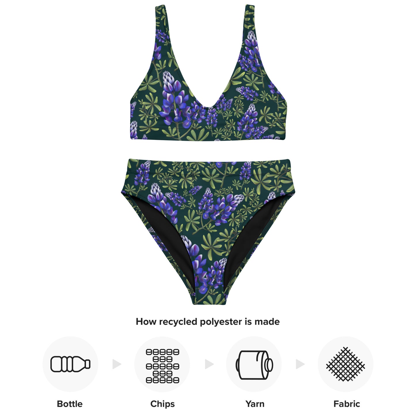 Arroyo Lupine Recycled high-waisted bikini