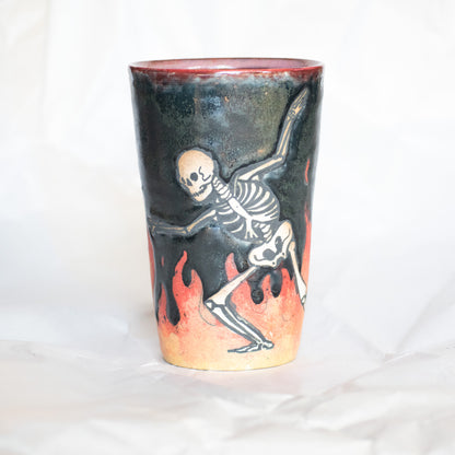 Flaming Skeleton Tumbler